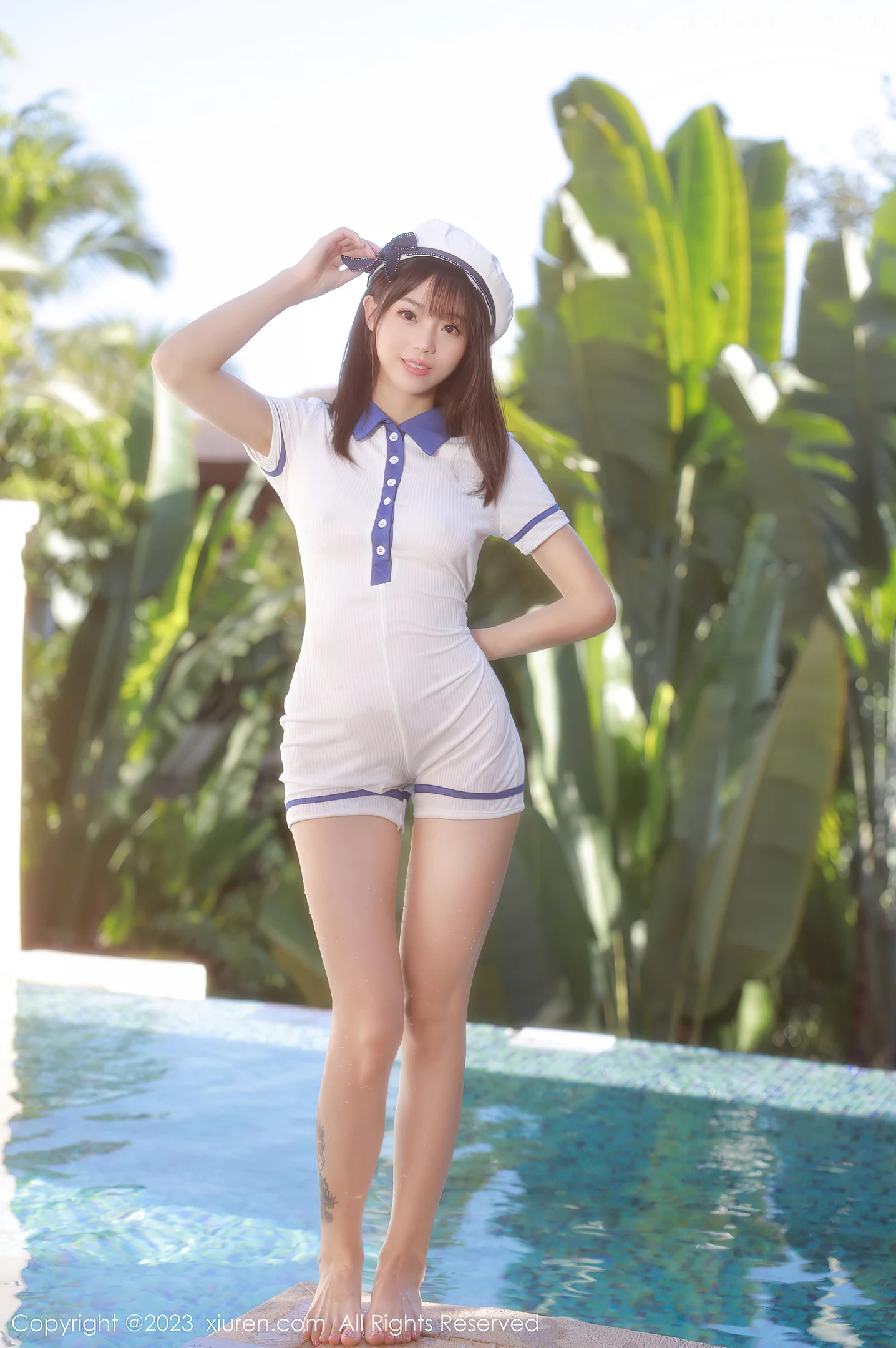 图片[2]-[XiuRen秀人网]2023.05.06 NO.6686 佘贝拉Bella 白色连体短袖制服性感私房写真集-秀人网官方网站